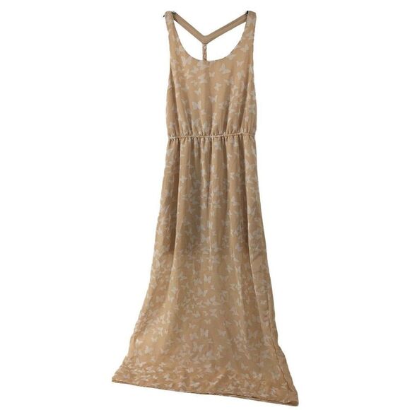 Butterfly Print Maxi Dress Braided Racerback Med - Picture 1 of 7